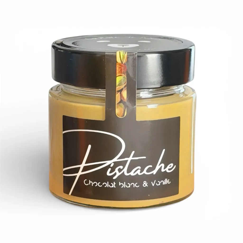 Pâte à tartiner Pistache & Chocolat Blanc – 47% de pistaches